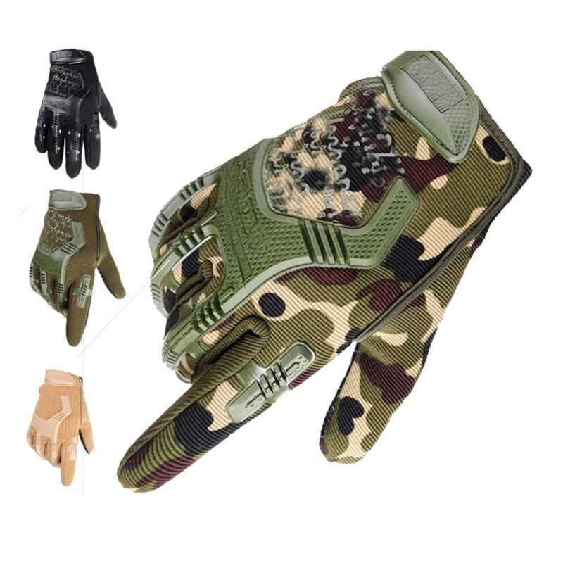 Guantes tácticos de medio dedo para Paintball, equipo de protección de combate de tiro Airsoft, antideslizantes, para hombre