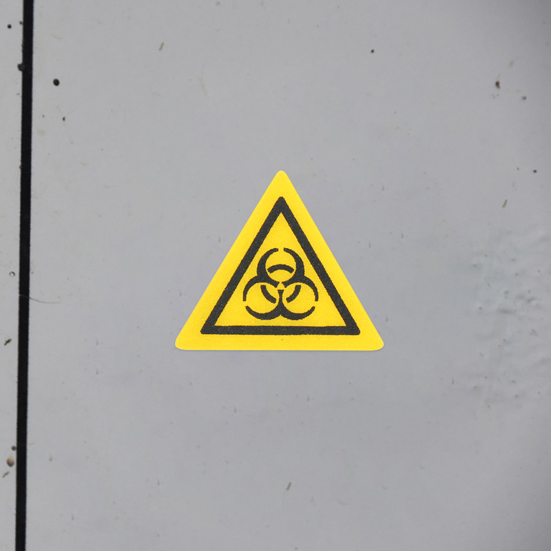 Pegatinas de señal de precaución, 5 piezas, señales de advertencia biológica, pegatinas de advertencia de laboratorio