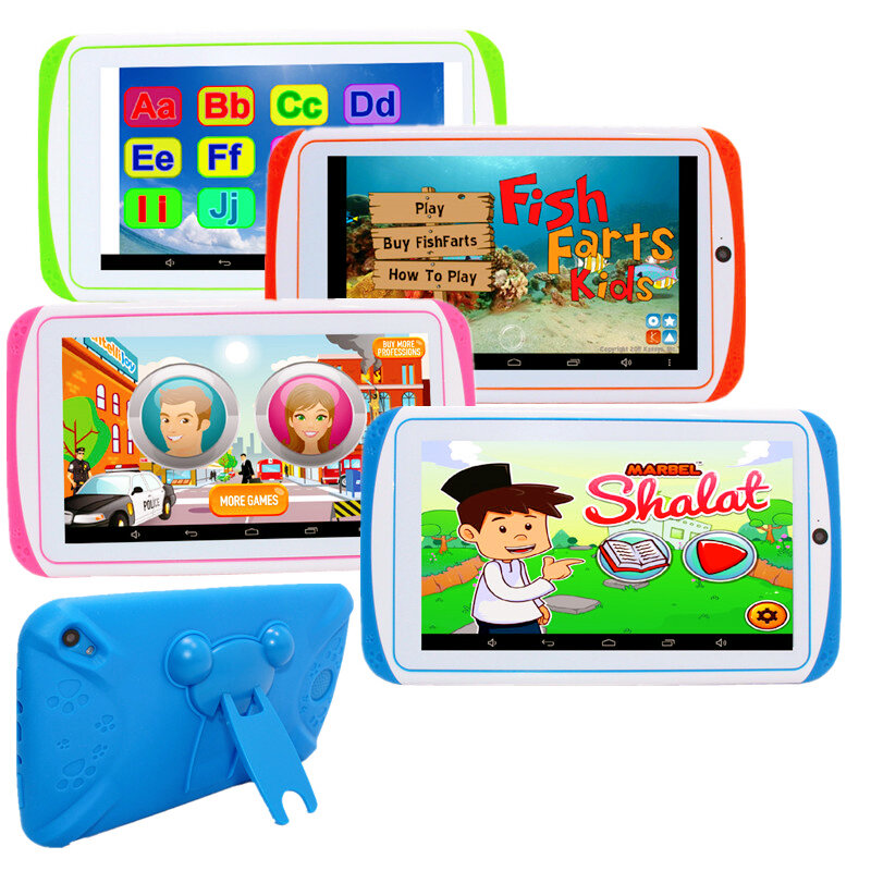 Tableta PC E98 Android 10,0 de 7 pulgadas con soporte de silicona, regalo para niños, 1GB de RAM, 16 Gb de ROM, cámara Dual, WIFI