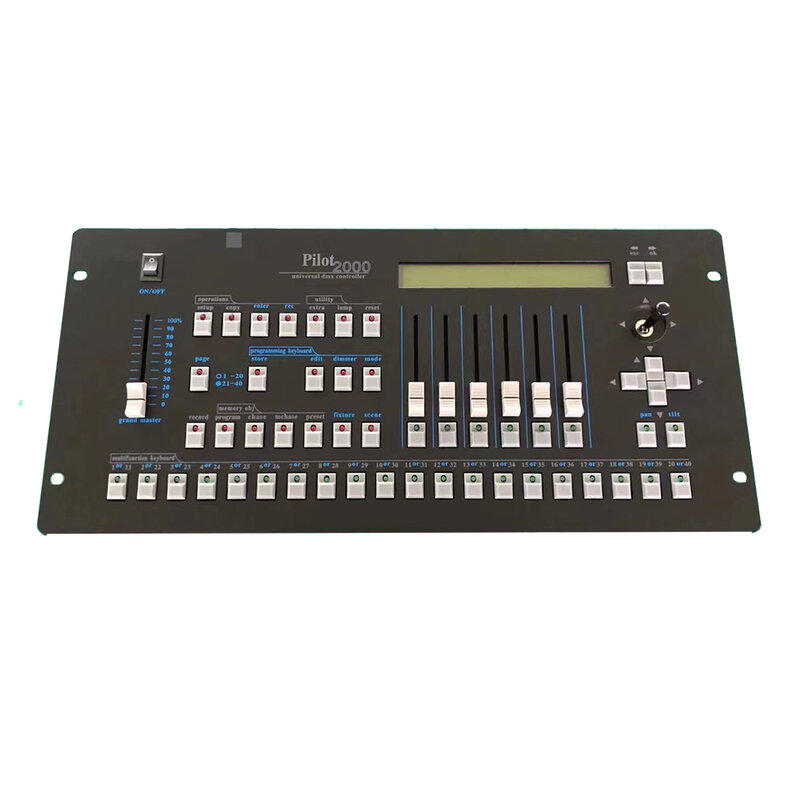 Consola de iluminación de escenario Pilot 2000 DMX 512, controlador Midi multifunción, mezclador de sonido para lámpara de discoteca y DJ