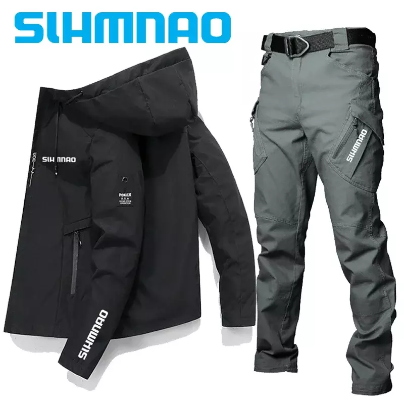 Conjunto de chaquetas de pesca a prueba de viento y UV para hombre, conjunto táctico de viaje para montañismo al aire libre, primavera y otoño, 2024