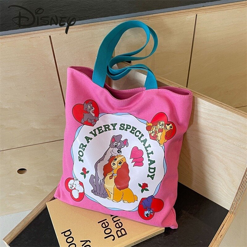 Disney 2024 nuova borsa da donna borsa a tracolla da donna in tela di alta qualità alla moda borsa per la spesa leggera da donna del fumetto