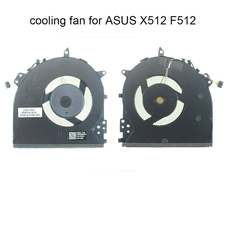 Computador CPU ventiladores de refrigeração para ASUS VivoBook, Laptops Cooler, ventilador do radiador, X512, DA, X512UA, X512UF, F512U, 13NB0KA0AM0811, NS85C05-18L30