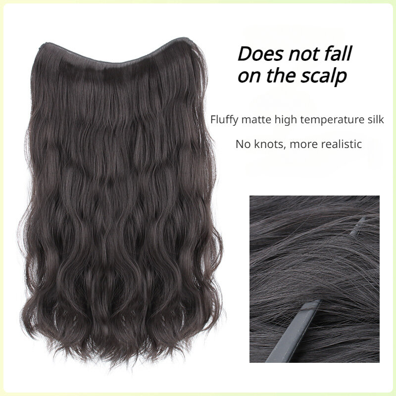 Модные пушистые Волнистые волосы длиной 50 см/20 дюймов с добавлением объема, один кусок, пять зажимов для наращивания волос на париках для женщин, ежедневное использование