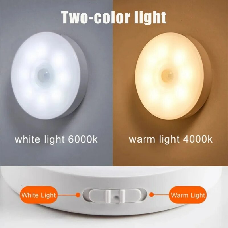Lampe LED avec détecteur de mouvement humain aste par USB, veilleuse pour chambre à coucher, escaliers, couloir, chambre, éclairage de garde-robe, lumière décorative