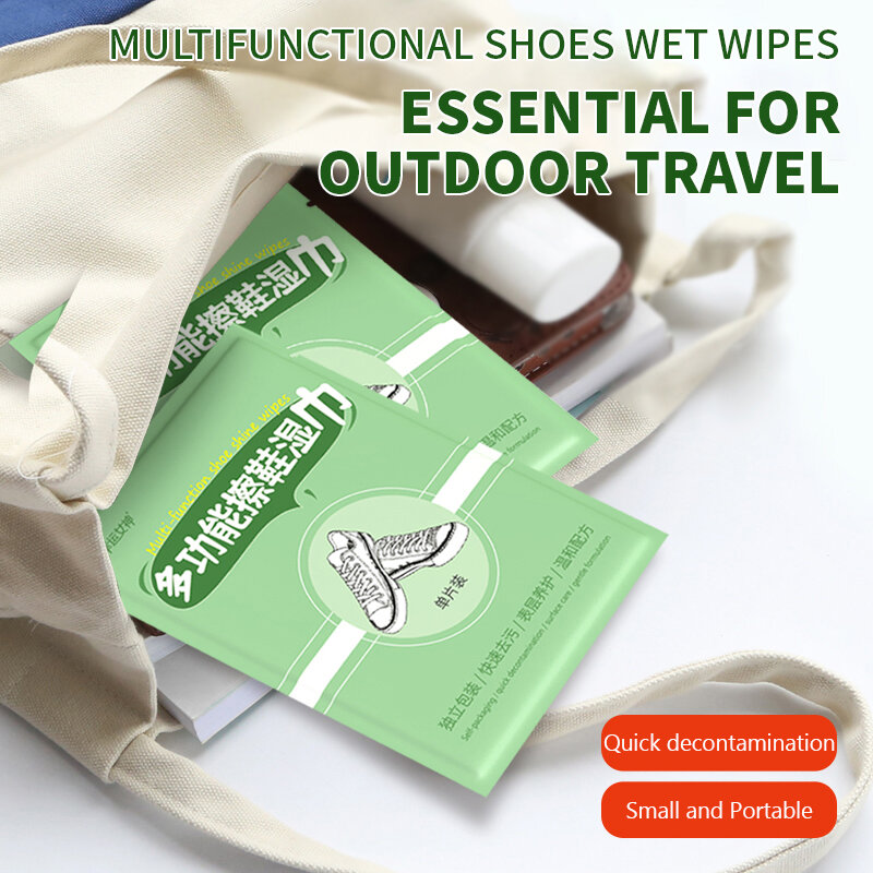 20pcs Small White Shoe Wipes Portable Shoe Shine Wipes for Traveling Out and About