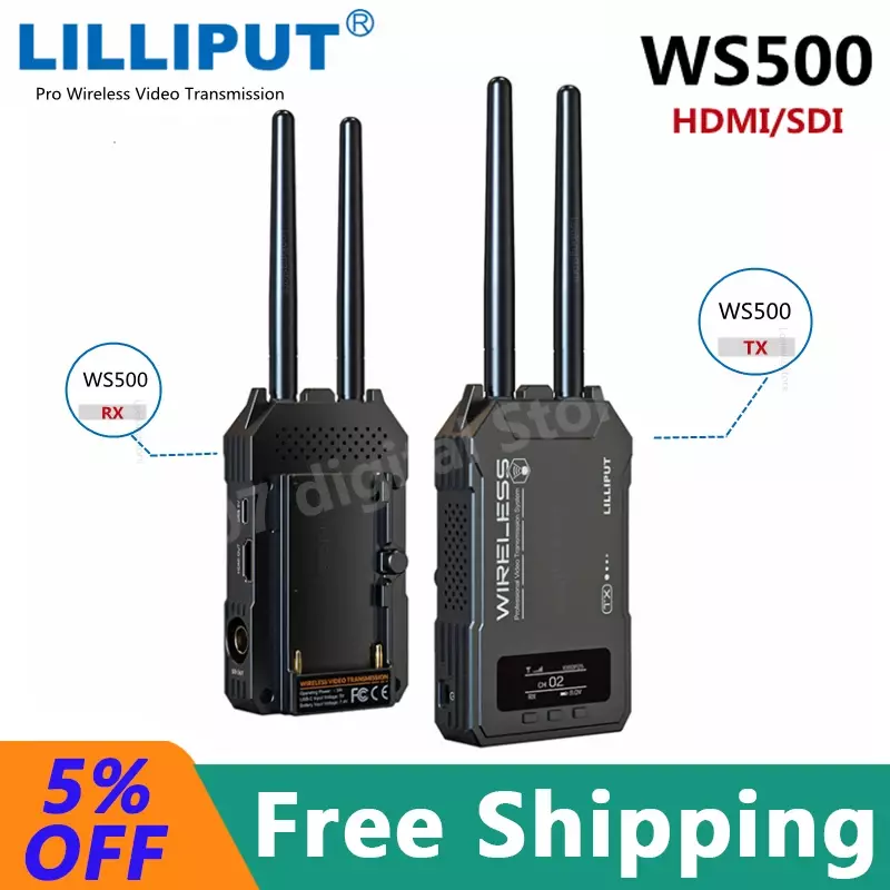 Lilliput WS500 Pro Wireless Video Transmission Auto Search For Channel HD Wireless 3G SDI HDMI-Compatible Transmission