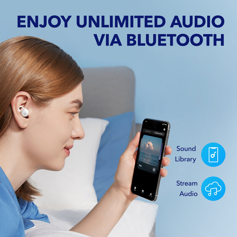 Soundcore por anker sono a10 bluetooth sono fones de ouvido de bloqueio ruído para o sono ajuste confortável para sons de sono ilimitados