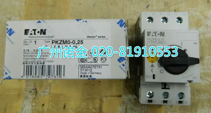 Eaton xtprp25bc1 PKZM0-0.25 100% novo e original