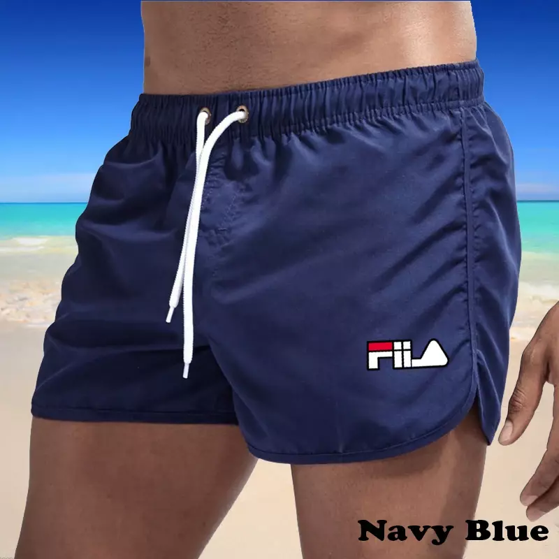 Мужские повседневные быстросохнущие и дышащие пляжные шорты с разноцветным принтом, мужские повседневные спортивные трехсторонние шорты