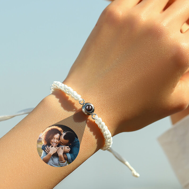 Personal isierte benutzer definierte Armband mit Bild in Projektion Foto Armbänder für Frauen Männer Jubiläum Gedenk schmuck Geschenke