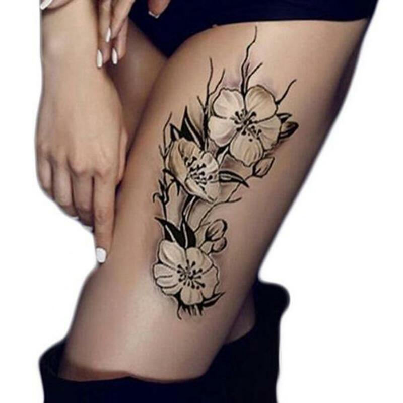 Body Art Waterproof Tattoo Body Unisex Plum Blossom Flower Arm Leg Sticker Temporary Art