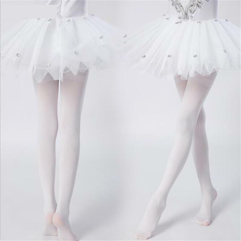 Medias de Ballet para niñas, pantimedias blanco sólido de terciopelo, medias para bebés