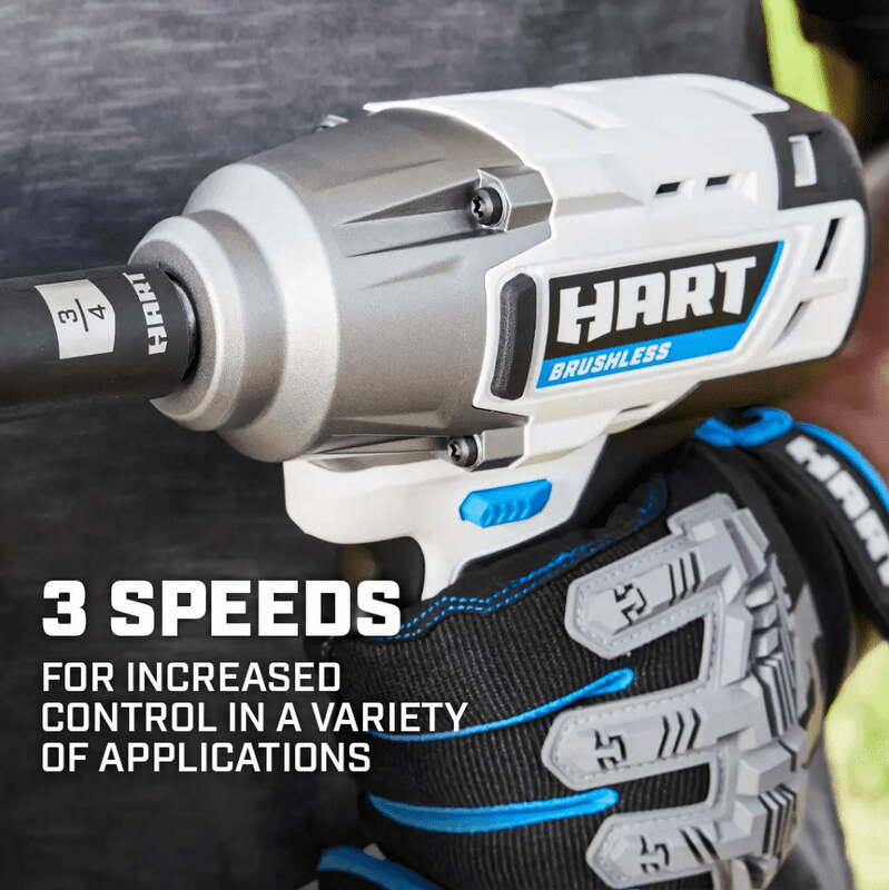 HART 20-Volt 1/2-inch Battery-Powered Brushless Impact Wrench (Battery Not Included)