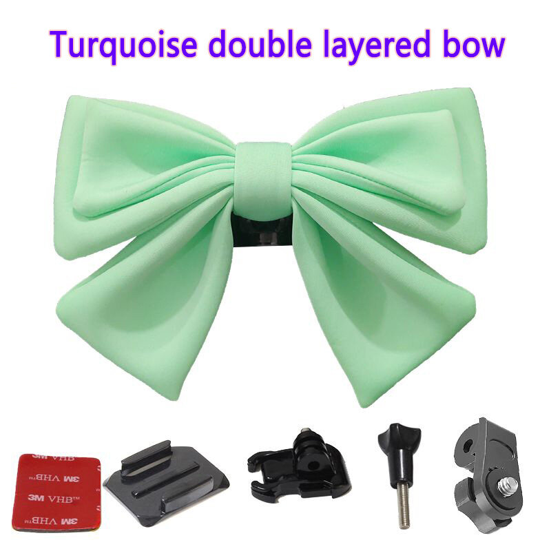 25cm Helmet Women Bow Decoration Double-layer Kawasaki Cute Bows Accessories For Electric Motorcycle No helmets