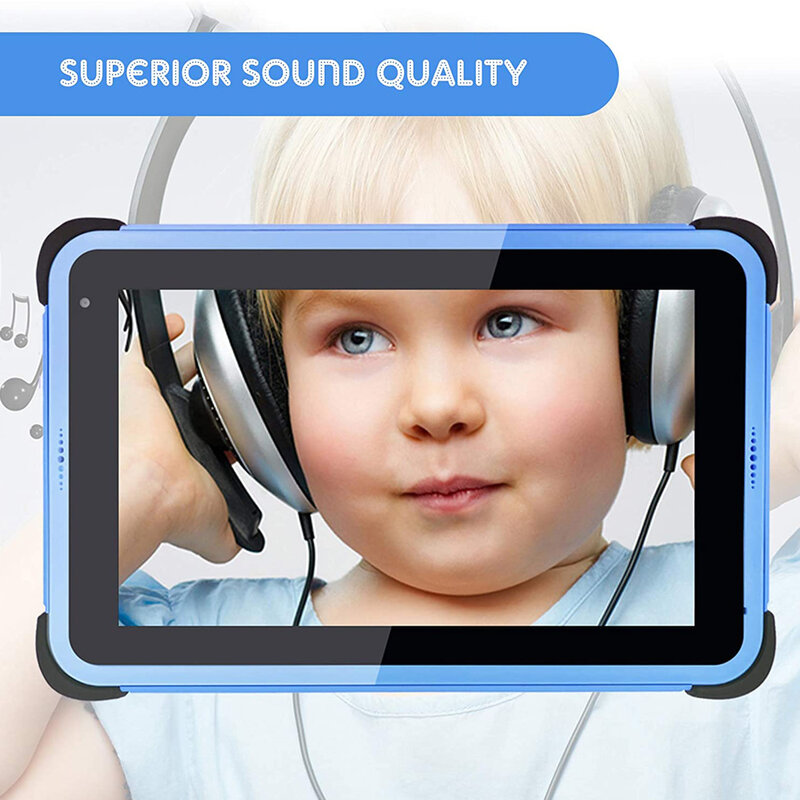 Blue 7 Inch HD IPS Kids Tablets Android 11 WIFI Quad Core 2GB 32GB 3000mAh G-sensor Learning Tablets for Children with D+ 2024