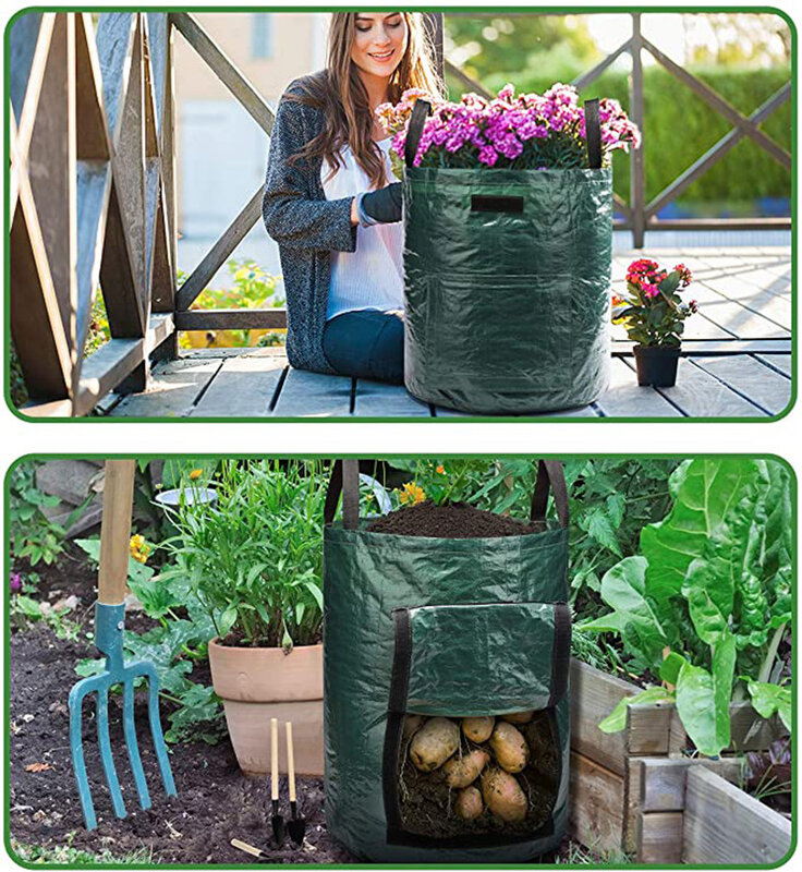 Женская сумка, Полиэтиленовая сумка для выращивания, сделай сам, горшок для выращивания ткани, наружные садовые горшки, садовые инструменты, 1-12 галлонов