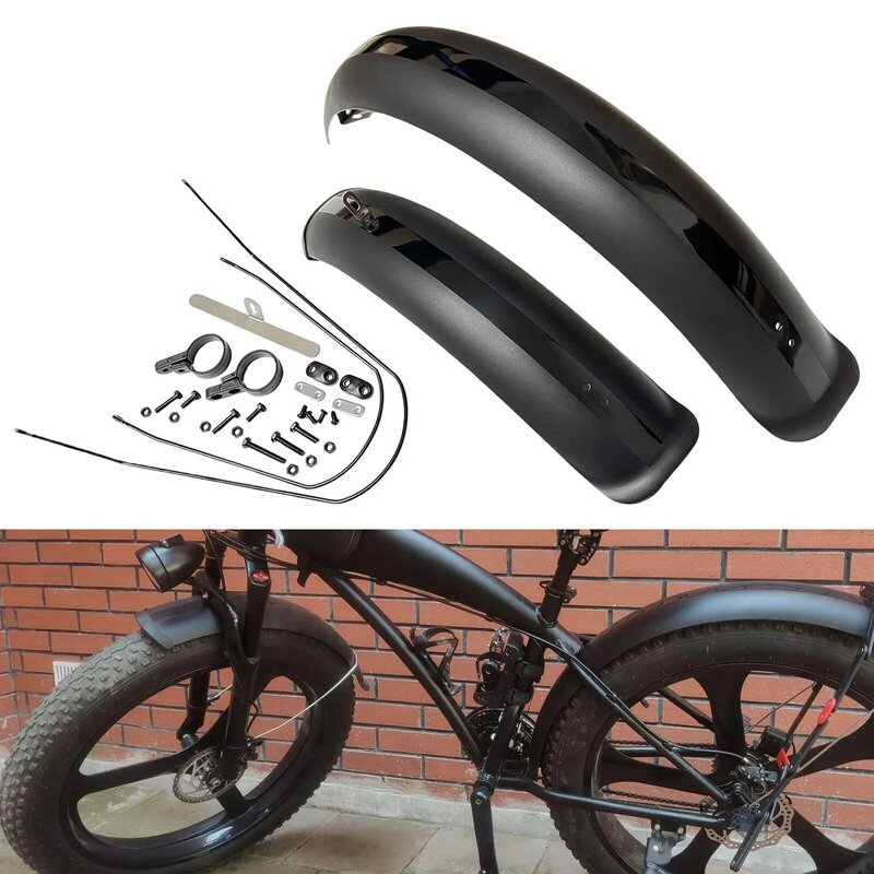 Garde-boue anti-graisse pour vélo électrique pliant, ensemble de garde-boue pour BMX, accessoires de vélo VTT, 26/20 pouces x 4.0