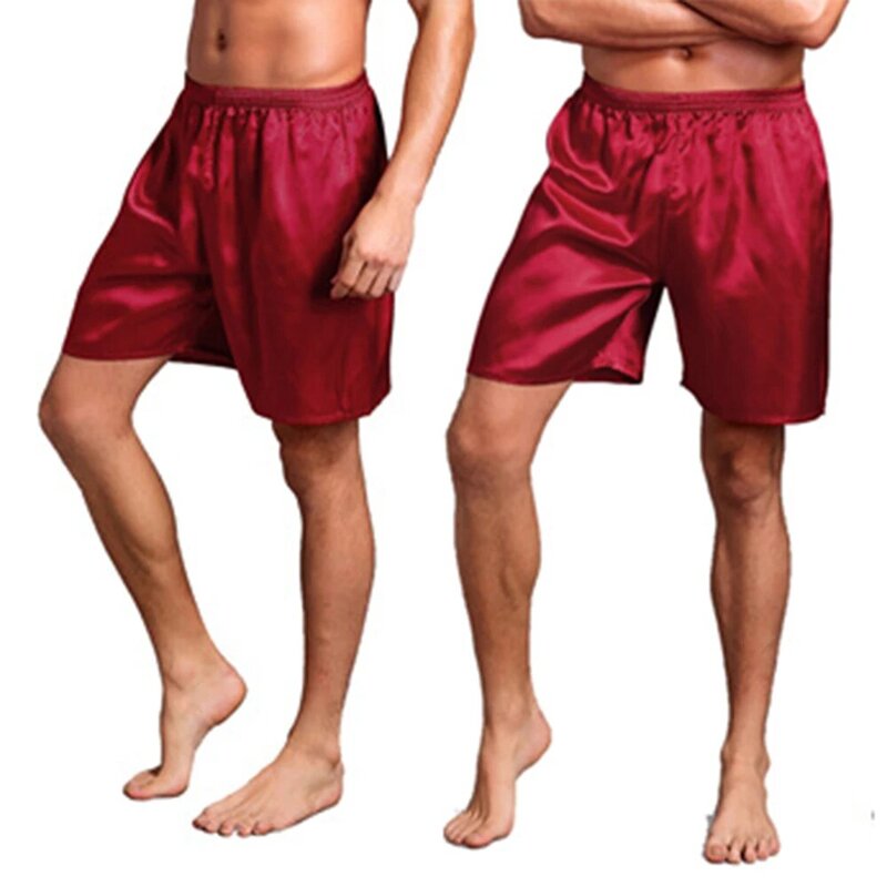 Piyama Satin sutra pria 2020 baju tidur mode musim panas pakaian rumah jubah pendek rumah lembut celana pendek Bawahan pakaian dalam celana pendek