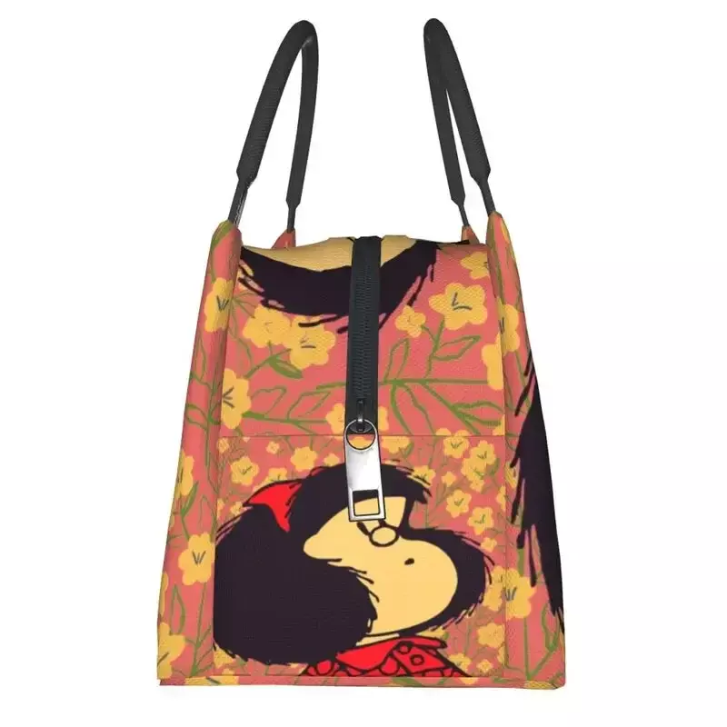 Mafalda и цветы портативные Ланч-боксы для женщин герметичная Quino Kawaii мультяшная термоизолированная сумка для ланча