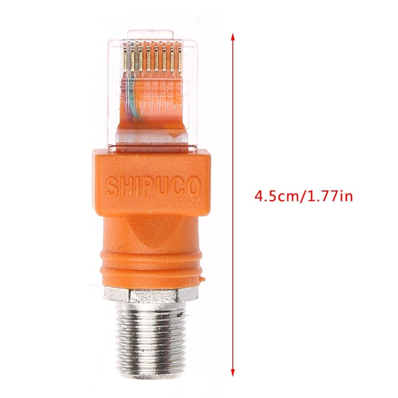 F Female to RJ45 Male Coaxial Hollow Coupler Adapter RJ45 to RF Connector Conver