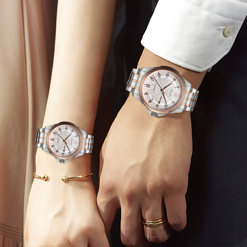Deesio klasyczne zegarek dla pary biznesowe automatyczne samoczynnie zwijające się mechaniczne japonia ruch wodoodporny zegarek na rękę prezent na walentynki