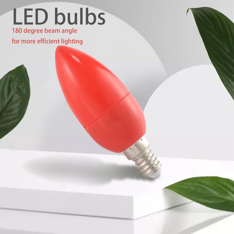 เทียน LED แสงเทียนหลอดไฟสีแดงโชคลาภพระเจ้าไฟประหยัดพลังงานแสงเทียน E14