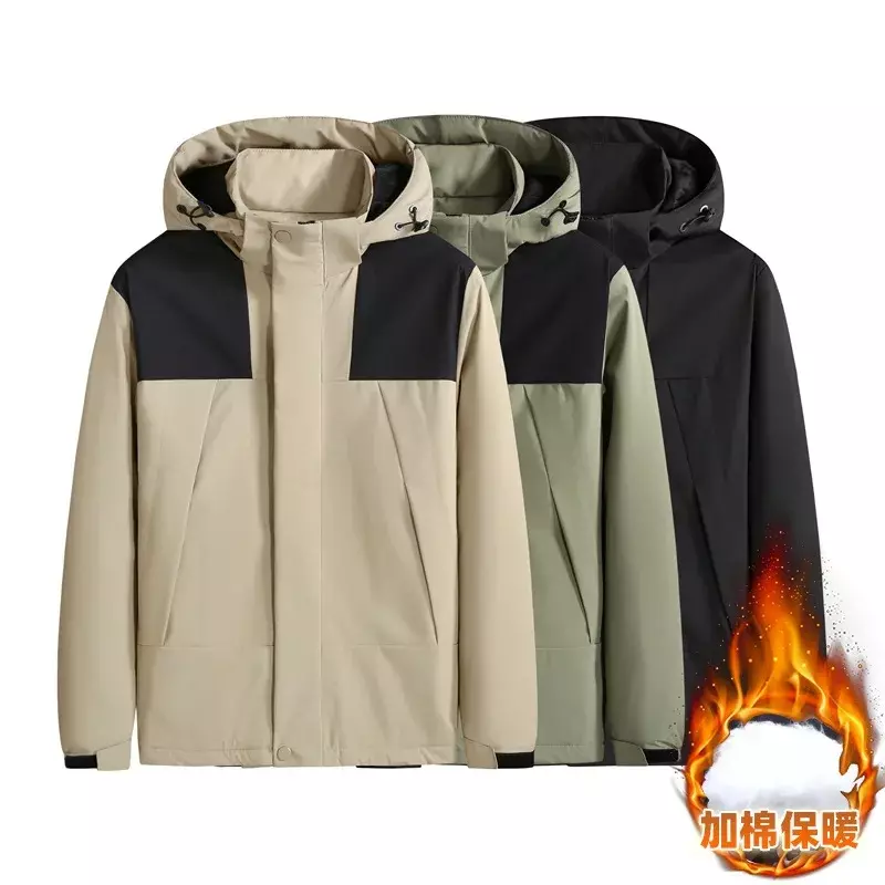 New Arrival Fashion Winter Men's Standing Neck Hooded and Padded Cotton Jacket Men's Thin Coat Plus Size XL2XL3XL4XL5XL6XL7XL8XL