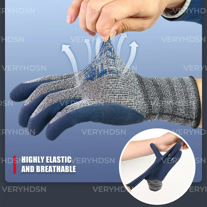 3Pairs Safety Work Gloves For Men&Women High Dexterity Multi-Purpose Firm Non-Slip Grip Cut-Resistant Nitrile Foam Coated