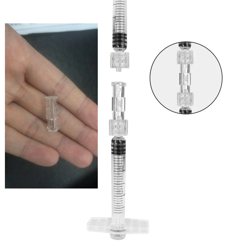 150pcs/300pcs  Clear Female to Female Coupler Luer Syringe Connector thread conversion straight through