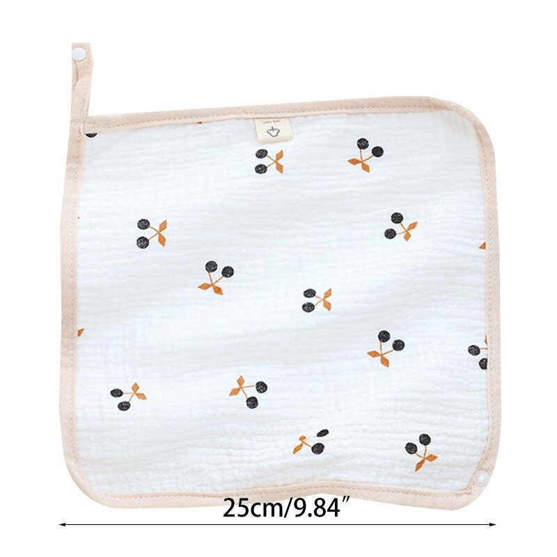 Babero algodón para bebé, toalla triangular con patrón dibujos animados, botón a presión, toalla Saliva para D