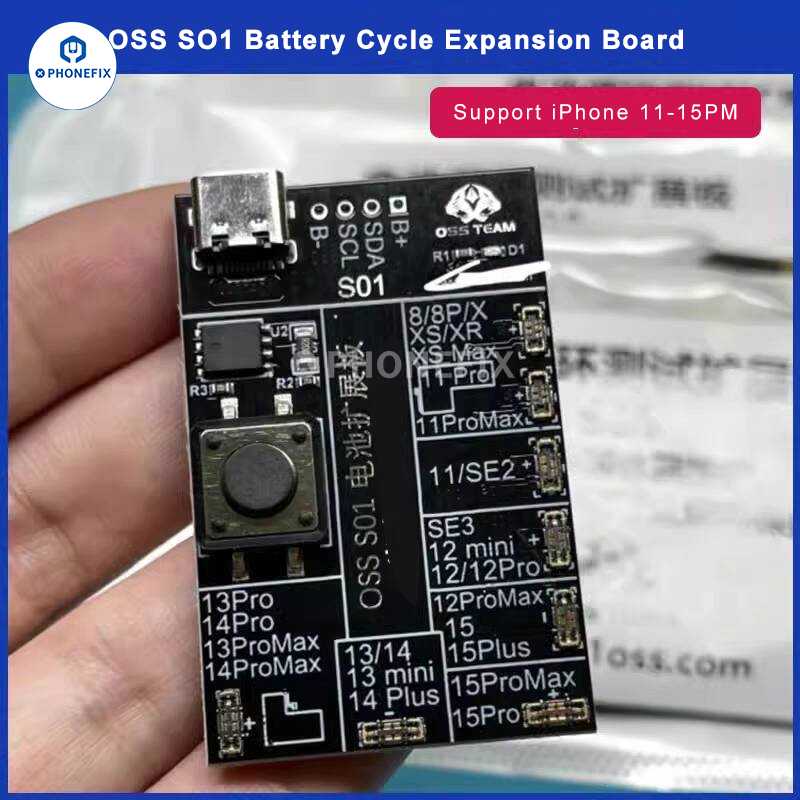 OSS W10 Battery Cycle Information Tester, Placa de Ativação Rápida para iPhone 11-15Pro Max, Eficiência Aumenta Programador