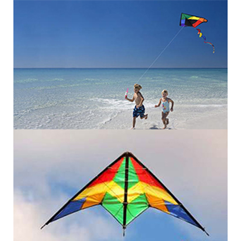 1Pc Buiten Speelgoed Grote Delta Vliegers Staarten Met Handvat Voor Kinderen Kites Nylon Ripstop Albatros Vlieger Fabriek Direct