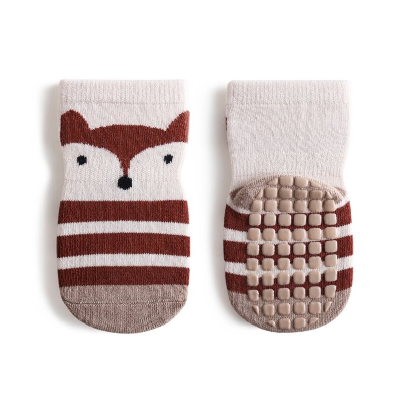 Calcetines antideslizantes para bebé, calcetines antideslizantes con empuñaduras, bonitos calcetines algodón cálidos con y
