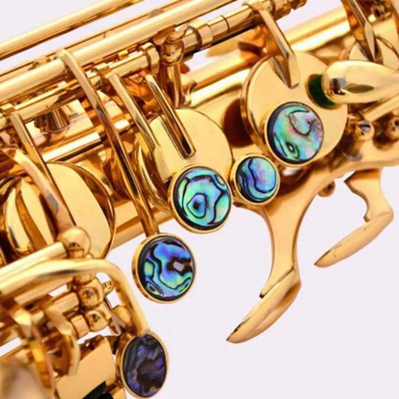 Botón de llave de saxofón, 9 piezas, superficie lisa, incrustaciones resistentes al desgaste, accesorio de concha de abulón, llave de saxofón Alto