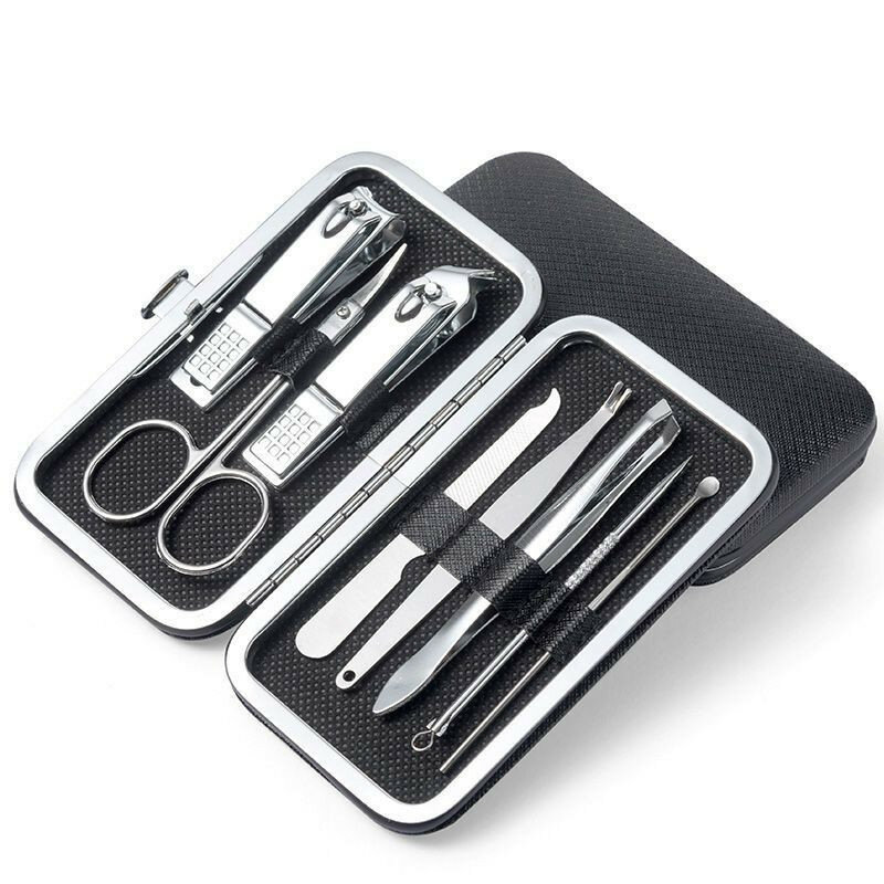 Mais novo multifunções prego clippers conjunto de aço inoxidável pedicure tesoura pinça manicure kit ferramentas da arte do prego