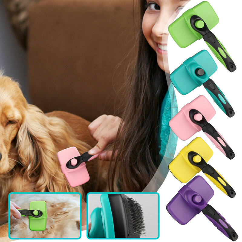 Pet Supplies Hair Removal To Floating Hair Large Telescopic Cat And Dog Knot Comb Pet Cleaning Grooming Comb Stainless Comb
