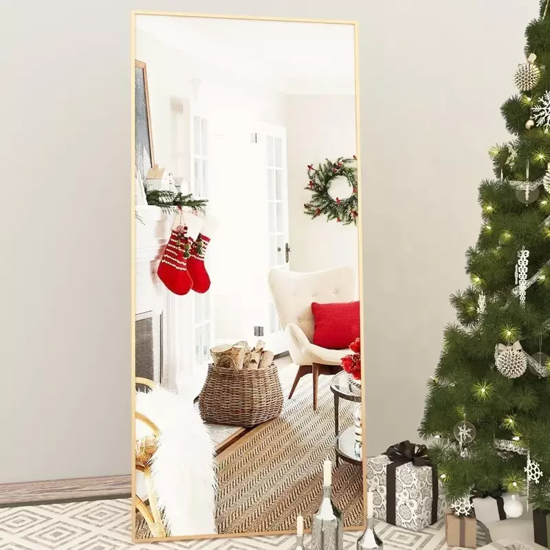 Mirror for Bedroom Full Length Mirror Aluminum Alloy Frame Standing Hanging or Leaning Free Shipping Body Living Room Furniture