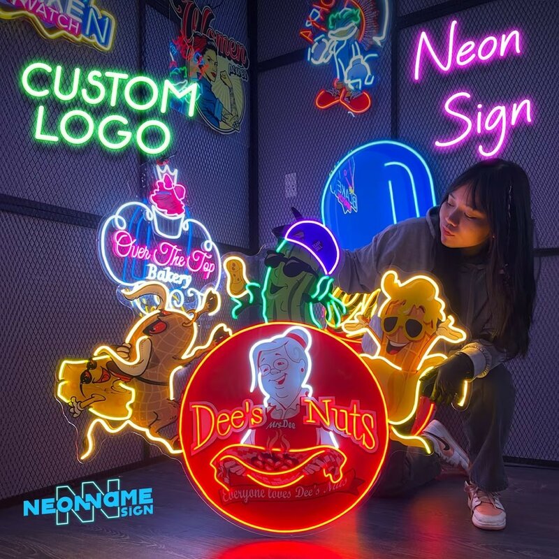 Neon Sign Custom sign for business logo, Large Custom LEd Neon  , Business Logo Sign, Custom logo sign, UV Print logo sign led
