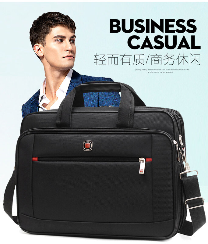 남성용 간단한 토트 비즈니스 서류 가방 핸드백, 15 인치 노트북 가방, 대용량 숄더백, 여행용 노트북 메신저 백