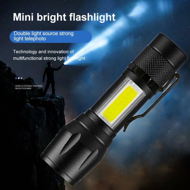1 ~ 8pcs zoom fokus mini led taschenlampe gebaut in batterie XP-G q5 lampe laterne arbeits licht wiederauf ladbare mini taschenlampe