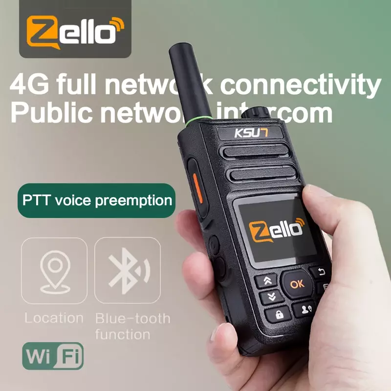 PTT Zello-Talkie walperforé professionnel ZL18, 4G, carte SIM, réseau WiFi, téléphone portable, radio, longue portée 100 Beauté, GPS