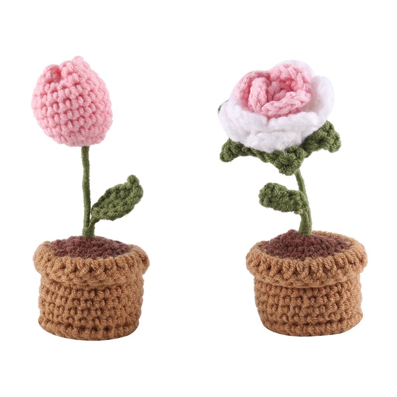 5 Pcs Potted Flowers Kit Diy Mini Potted Flower Finished Product For Home Decoration, Finished Product (Multi-Color)