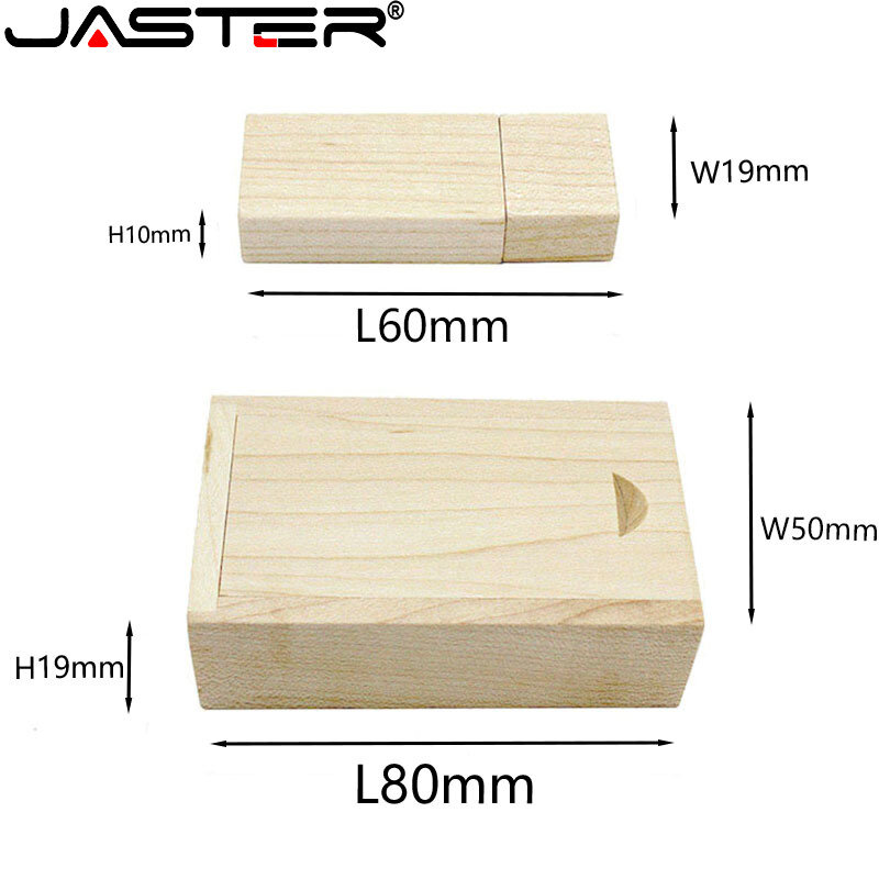 JASTER-Clé USB 2.0 en bois, clé USB haute vitesse, logo personnalisé gratuit, clé USB créative, 16 Go, 32 Go, 64 Go, 128 Go, cadeau