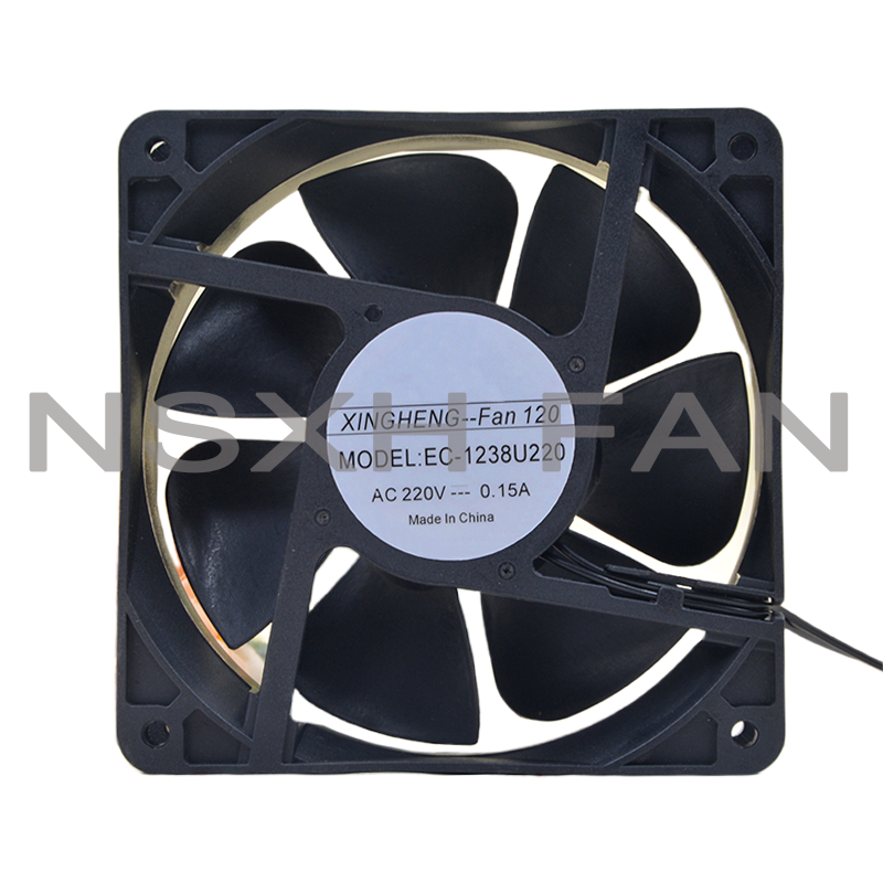 Ventilador de refrigeração do servidor de 2 fios, EC-1238U220, AC 220V, 0.15A, 120x120x38mm