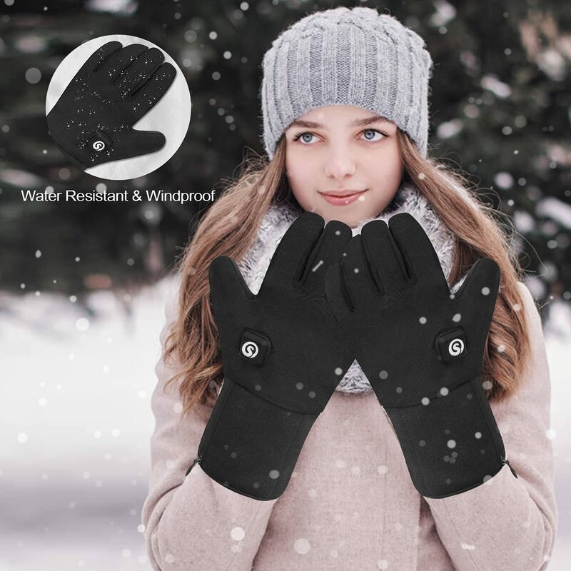 Oplaadbare Verwarmde Batterij Gevoerde Handschoenen Mannen Vrouwen Snowboard Rijden Fietsen Wandelen Winter Warme Handschoenen
