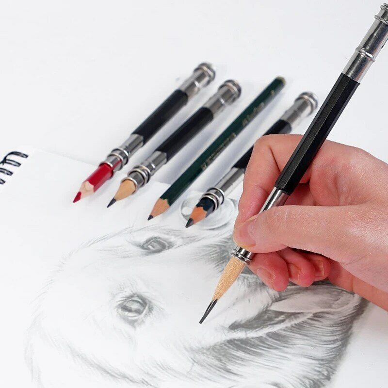 10PCS Pencil Extender Holder Adjustable Pencil Lengthener Tool Coupling Device For School Art Writing