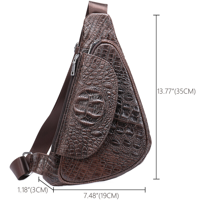 Дизайнерская крокодиловая сумка WESTAL для мужчин, нагрудная сумка через плечо из натуральной кожи, модная уличная дорожная Сумочка через плечо, 698