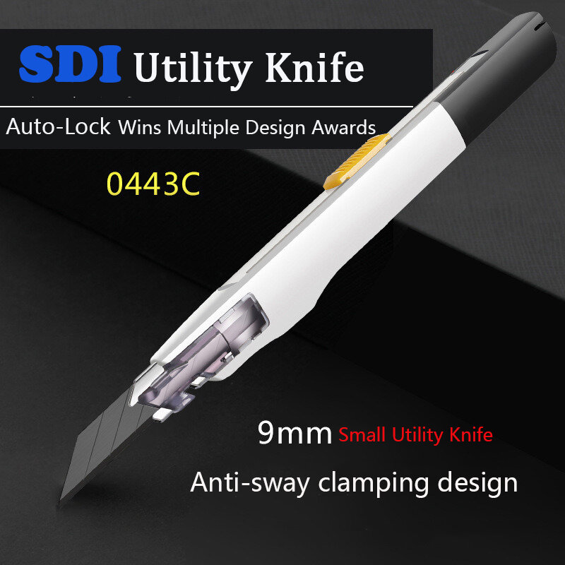 Portable Utility Knife 9mm No Shaking 30° AutoLock Pocket Box Cutters for Lightweight Office Home Arts Crafts Hobby Carver Tools