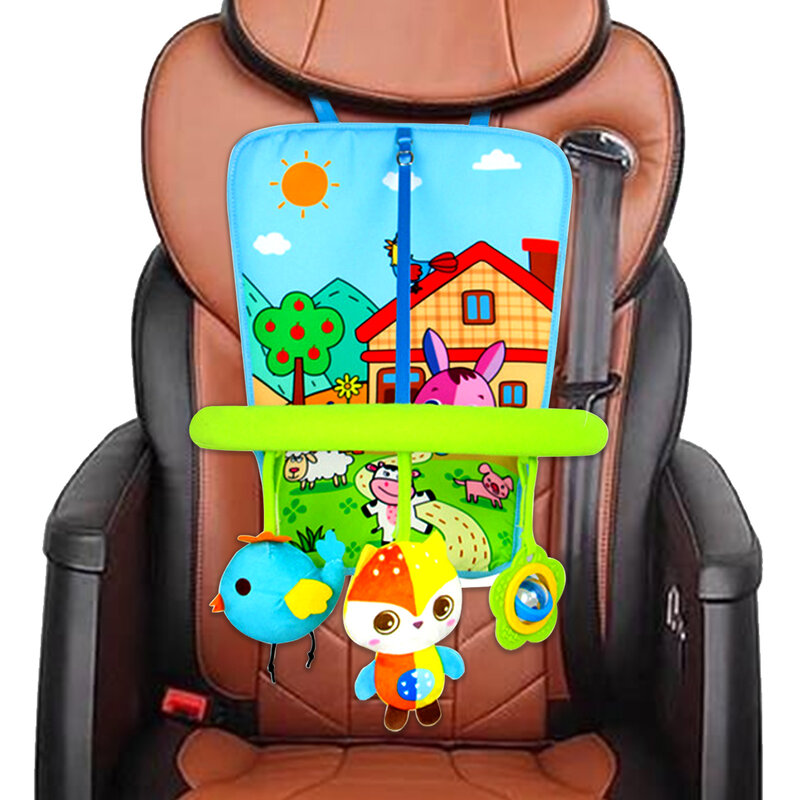 เด็กรถที่นั่งของเล่น Active Arch ด้านหลัง Carseat ของเล่น Kick And Play รถที่นั่งของเล่น Sensory Activity Center สำหรับ0-6-12เดือนทารก